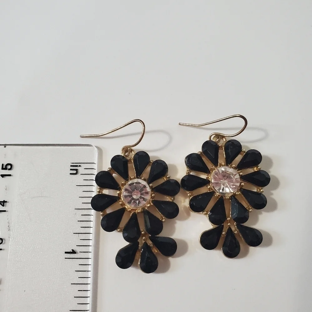Black Flower Earrings